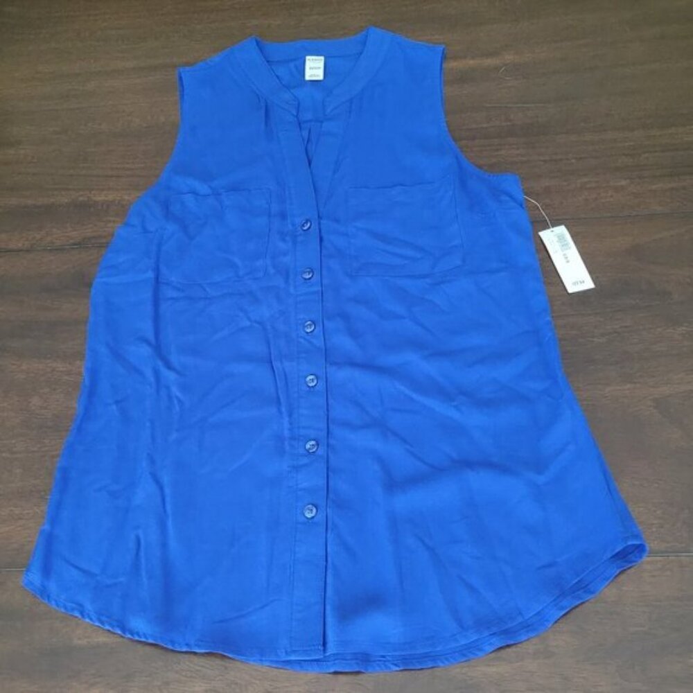 NEW Old Navy Blouse Sleveless Blouse Tunic Blue Brand New NWT Size XS